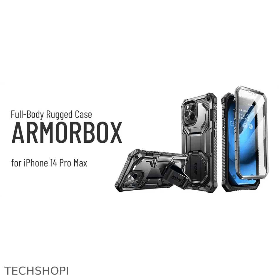 iPhone 14 Pro Max Case 6.7" - Armourbox Dual Layer Holster Bumper with Built-in Screen Protector -  by TechShopi - HomePage, iphone, iphonecase