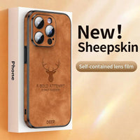 Thumbnail for iPhone case Luxury Deer Leather with Lens Glass Bumper for iPhone 14 13 12 Pro Max - TechShopi