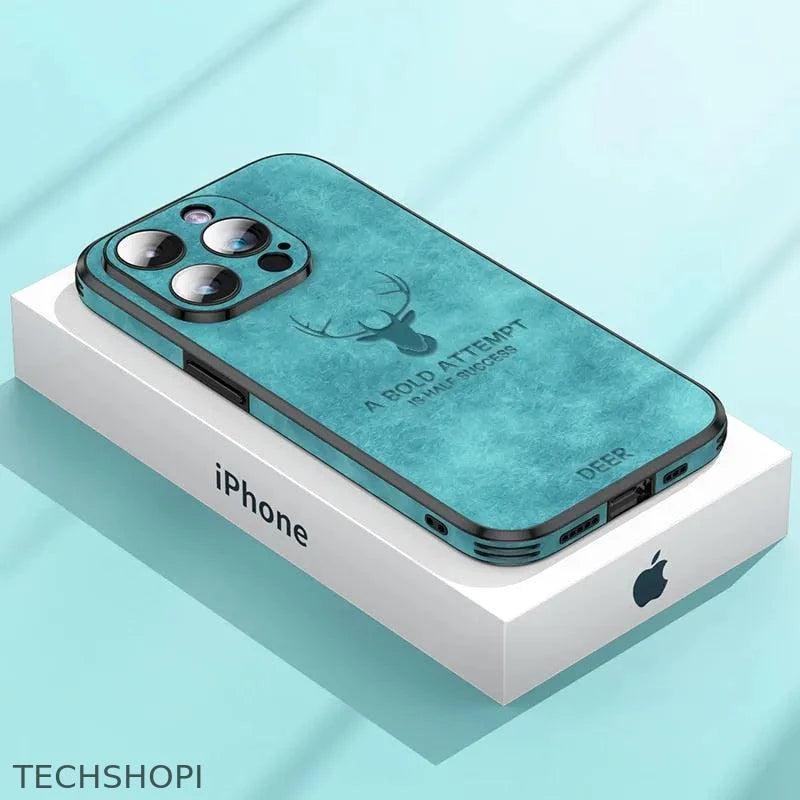 iPhone case Luxury Deer Leather with Lens Glass Bumper for iPhone 14 13 12 Pro Max - 0 by TechShopi - autopostr_pinterest_64770, autopostr_pinterest_64773, autopostr_pinterest_64834, HomePage, iphone, Iphone-Case