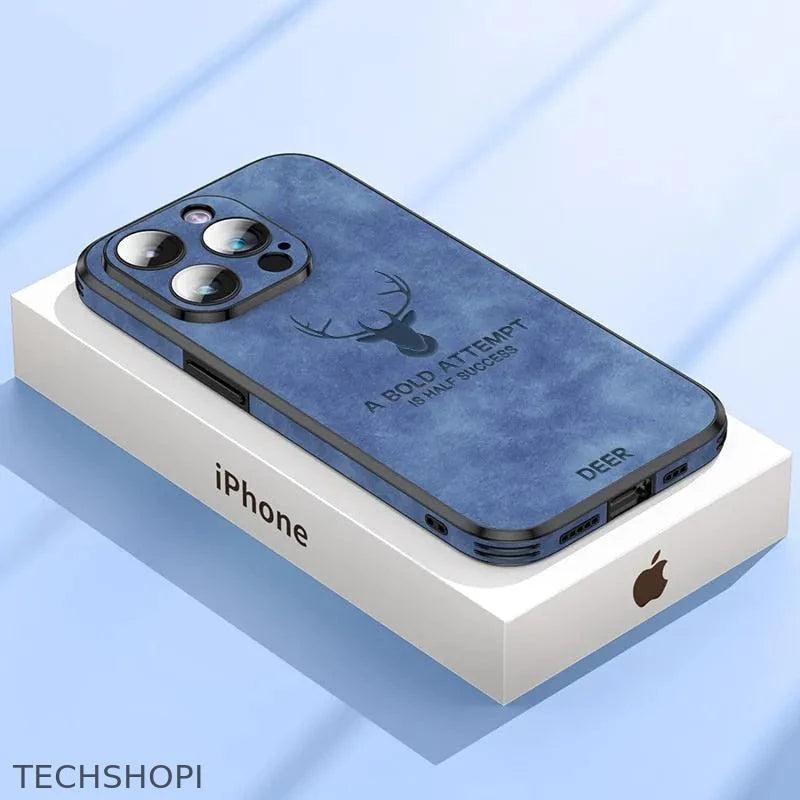 iPhone case Luxury Deer Leather with Lens Glass Bumper for iPhone 14 13 12 Pro Max - 0 by TechShopi - autopostr_pinterest_64770, autopostr_pinterest_64773, autopostr_pinterest_64834, HomePage, iphone, Iphone-Case