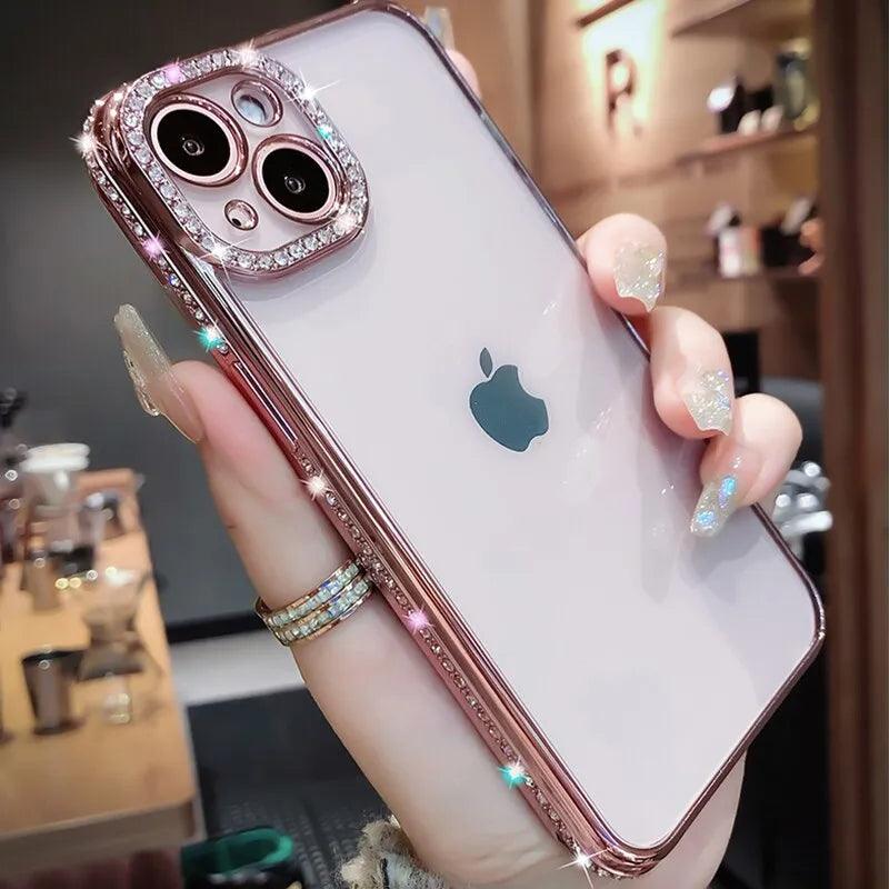 iPhone Glitter Diamond Transparent Case for iPhone 13 11 12 14 Pro Max - TechShopi