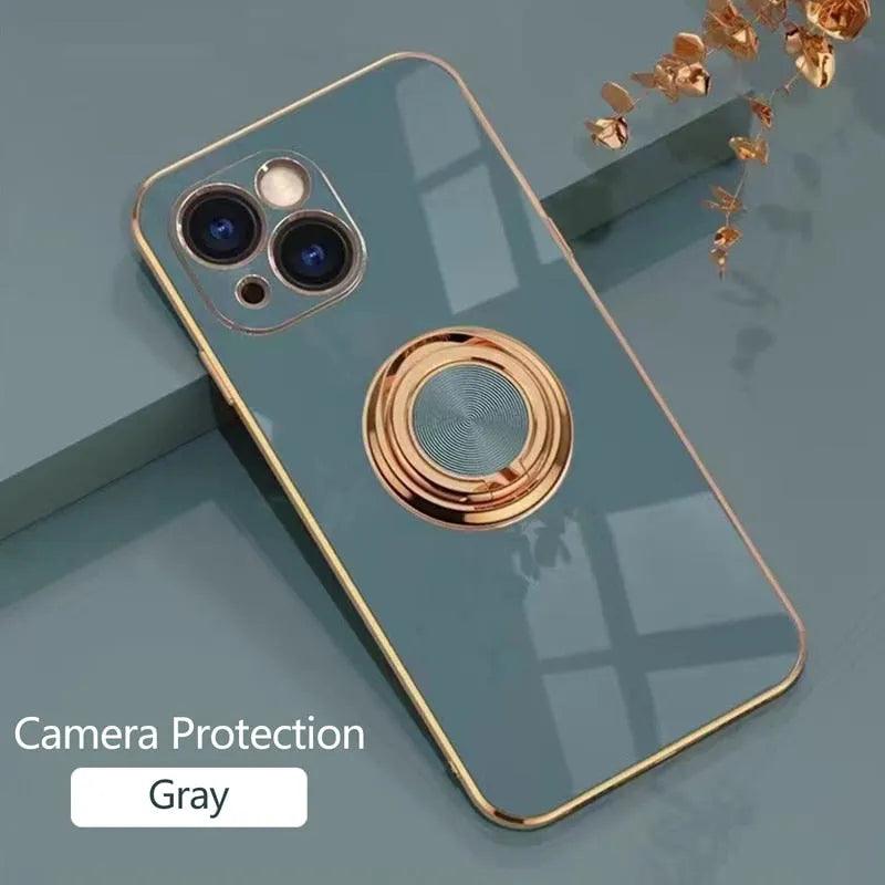 Luxury Plating Magnetic & Ring Phone Case For iPhone - TechShopi