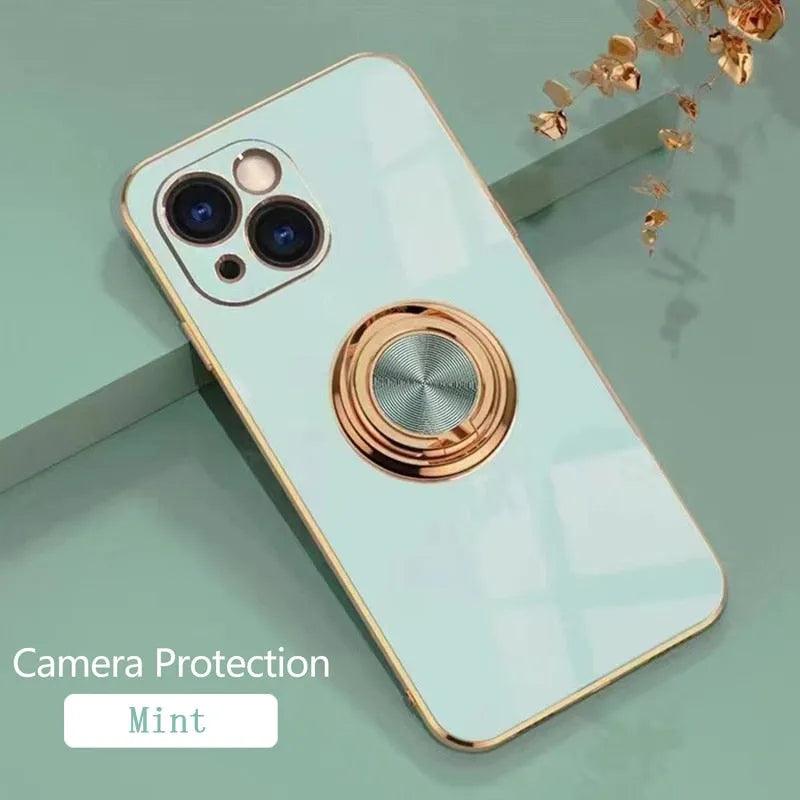 Luxury Plating Magnetic & Ring Phone Case For iPhone - TechShopi