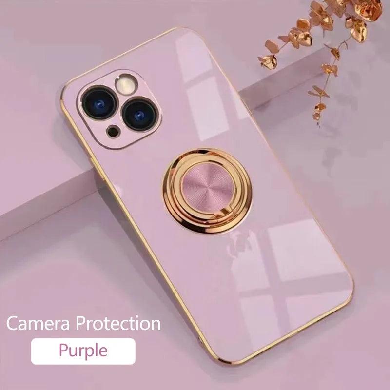 Luxury Plating Magnetic & Ring Phone Case For iPhone - TechShopi