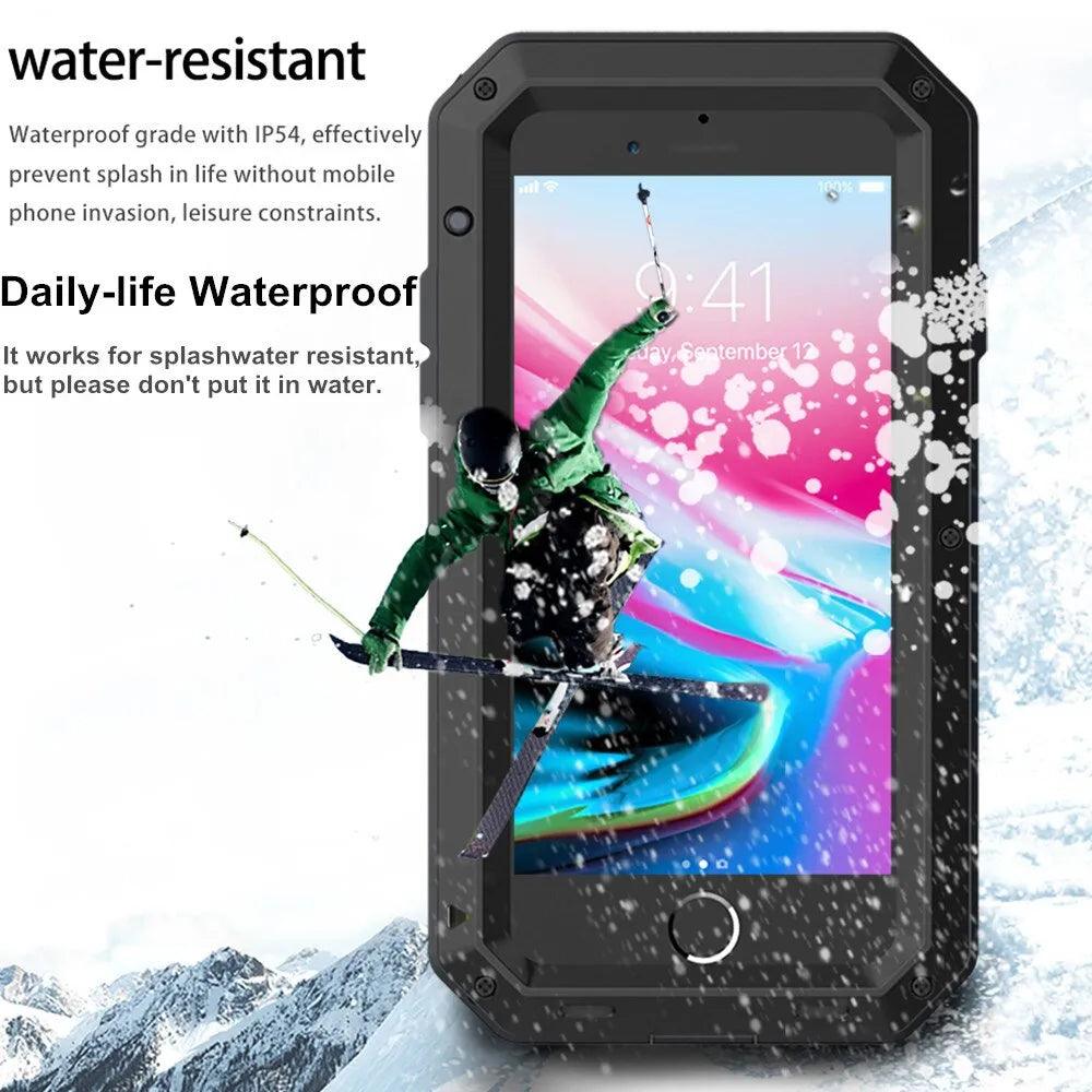 TANK Rugged Armour Aluminum Military Case for iPhone 14, 13, 11, 12 Pro, XS MAX - TechShopi
