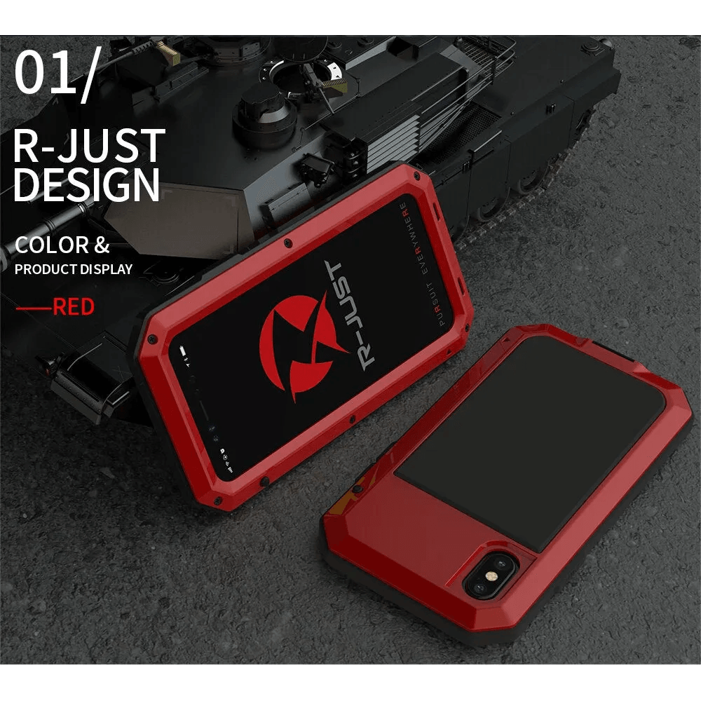 TANK Rugged Armour Aluminum Military Case for iPhone 14, 13, 11, 12 Pro, XS MAX - TechShopi
